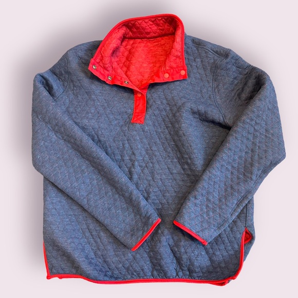 EUC Marine Layer Size XL Navy Red Quilted Reversible pullover sweatshirt - Picture 2 of 4